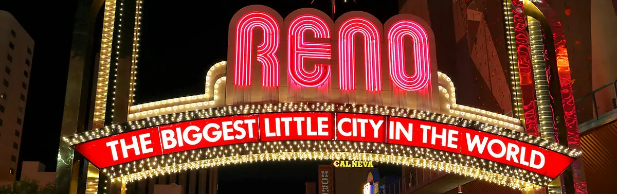 The Reno, Nevada, arch sign at night