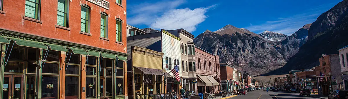 View of Main Street in Telluride, Colorado