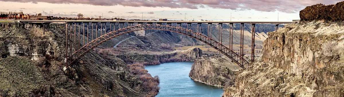 View of the Perrine Bridge near Twin Falls, Idaho